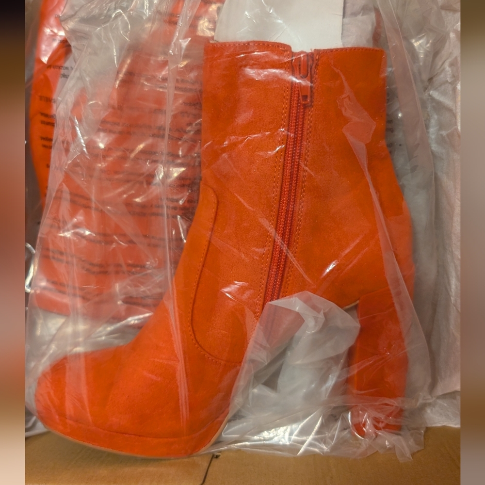 Just Fab Red Suede Ankle Boots